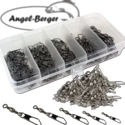 Angel Berger Wirbelsortiment Tönnchenwirbel in Box  Friedfischangeln