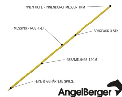 Angel Berger Wurmnadel 3 Stück Messing Ködernadel Worm Needle Wattwurmnadel Köder Nadel Angeln Friedfischangeln
