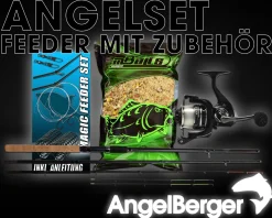 Angel-Berger Feeder Angelset Feederrute Rolle mit Zubehör Futterkorb Angelrute Angelsets