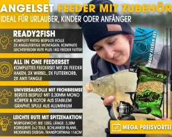 Angel-Berger Feeder Angelset Feederrute Rolle mit Zubehör Futterkorb Angelrute Angelsets