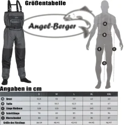 Fladen Fishing Wathose L atmungsaktiv mit Füsslingen Watbekleidung Angelkleidung