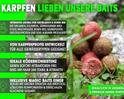 Magic Baits 4 Kg Premium Boilies mit Eimer Carp Baits with Bucket Futterboilies Karpfenboilies Feeder Boilie Boilieset Karpfenköder Carp Baits Angelköder Karpfenangeln Futtermittel
