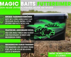 Magic Baits Angeleimer 5l Boilie Bait Bucket Eimer Futtereimer Karpfenangeln Zielfische