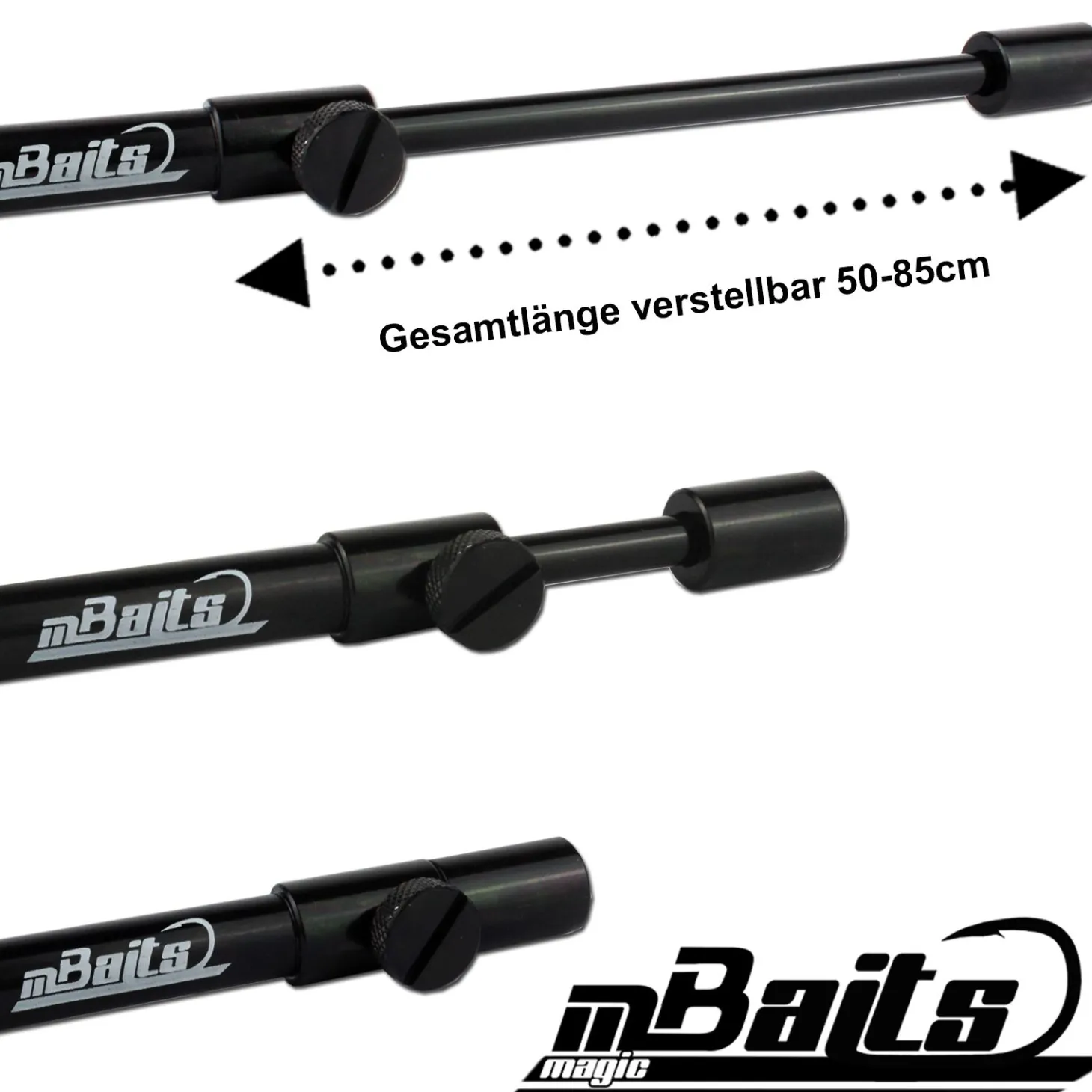 Magic Baits Black Bankstick 50-85cm verstellbar Karpfen Auflagen & Banksticks