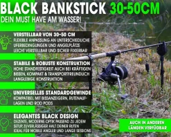 Magic Baits Black Bankstick 30-50cm verstellbar Karpfen Auflagen & Banksticks