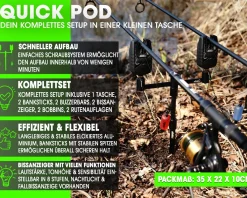 Magic Baits Black Quick Rod Pod mit Tasche Bissanzeiger Rutenauflage Bobbin Karpfen Rod Pod
