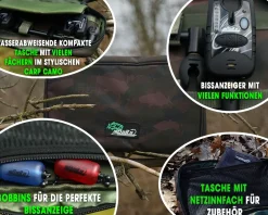 Magic Baits Black Quick Rod Pod mit Tasche Bissanzeiger Rutenauflage Bobbin Karpfen Rod Pod