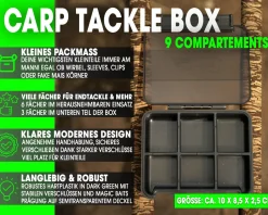 Magic Baits Carp Tackle Box 9 Fach Kleinteilebox Karpfen Kleinteil Tacklebox Nine Compartment Box Carptackle Safe Angelzubehör