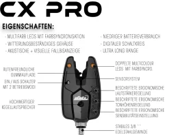 Magic Baits CX Pro Funk Bissanzeiger Set  3+1 Bite Indicator Komplettset Karpfenangeln Zielfische