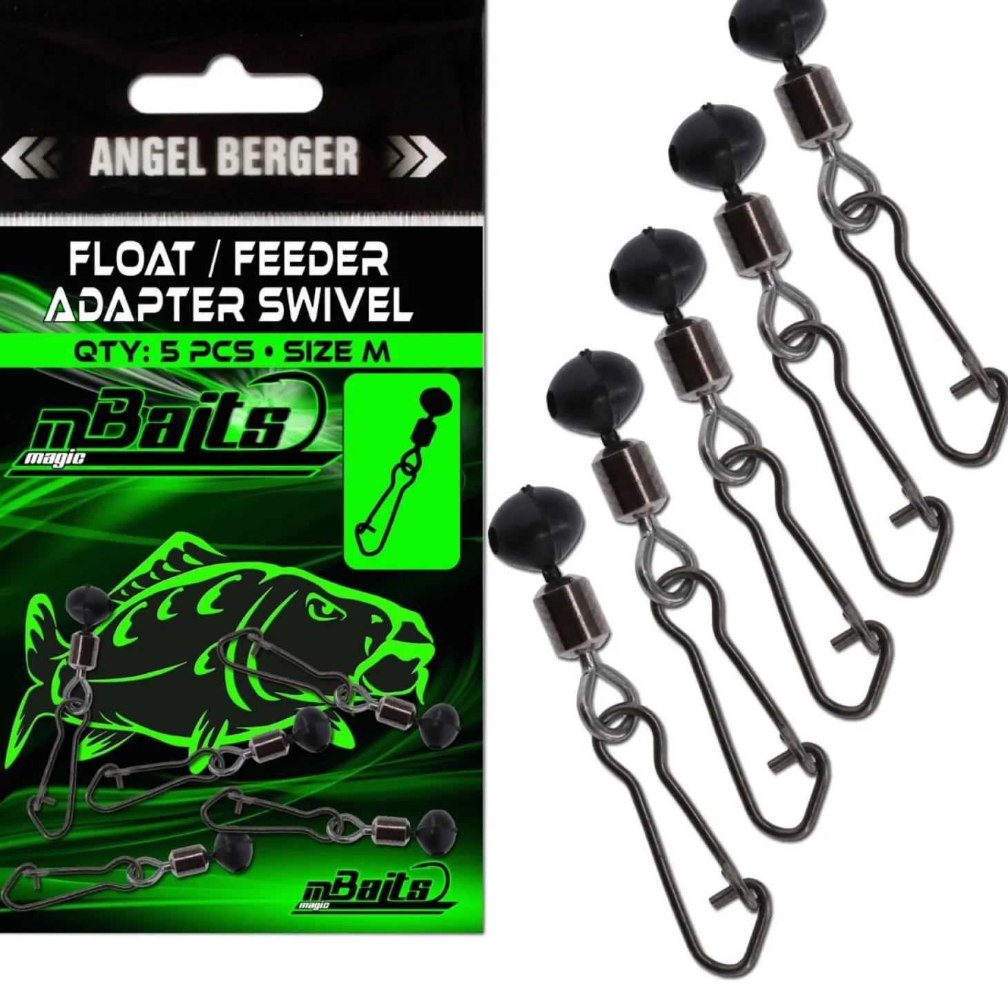 Magic Baits Float - Feeder Adapter Swivel Method Schnellwechsel Wirbel Posenadapter Angelwirbel Zielfische