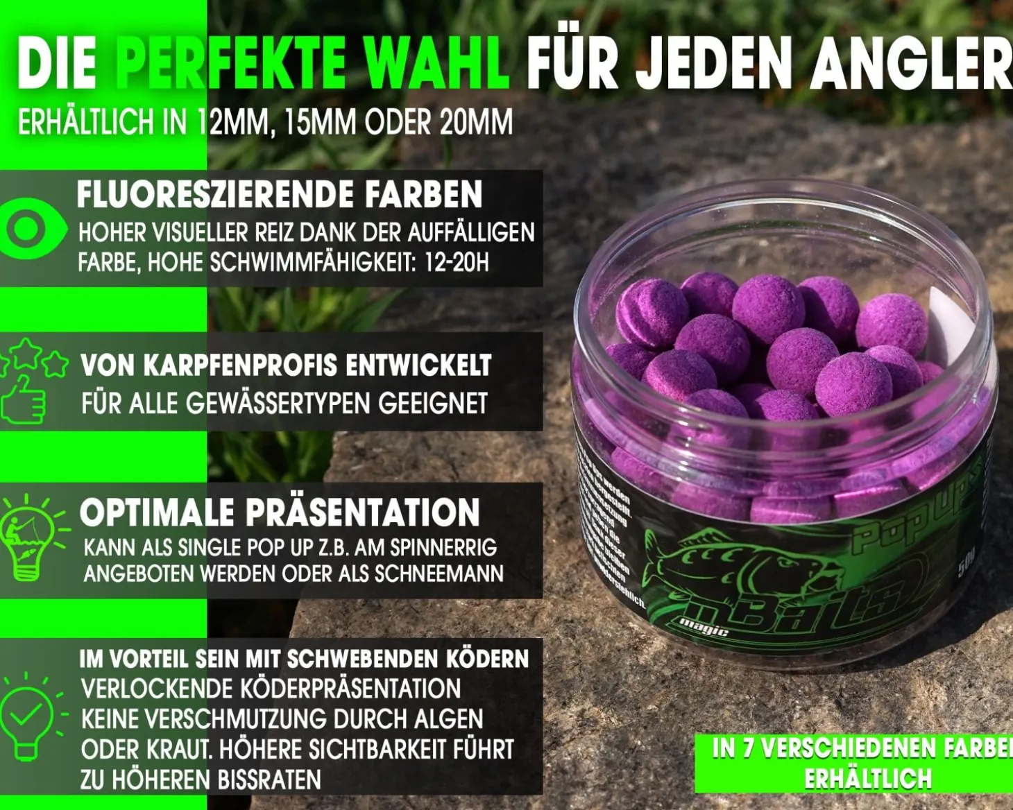 Magic Baits Fluo Pop Ups Purple Natur Futtermittel