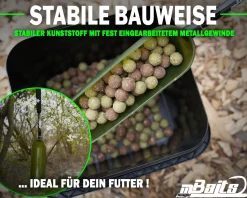 Magic Baits Futterschaufel Large mit Griff Futterkelle Big Bait Spoon and Handle Futterschaufel für Boilies Pellets Partikel zum Karpfenangeln Zielfische