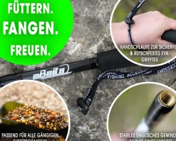 Magic Baits Futterschaufel Wide mit Griff Futterkelle Bait Spoon with Slots and Handle Futterschaufel für Boilies Pellets Partikel Zielfische