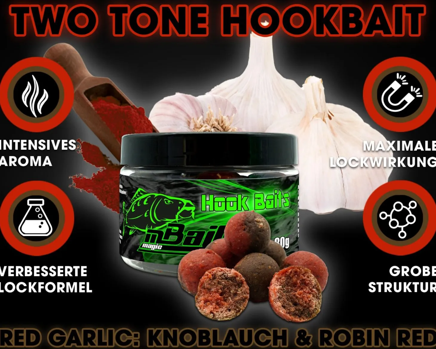 Magic Baits Hook Baits Two Tone Boilies Premium Range Futtermittel
