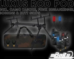 Magic Baits Luxus Rod Pod mit Funkbissanzeiger Set Tasche Rutenauflagen Bite Indicator Carp Rodpod Rutenständer Rutenhalter Angelzubehör
