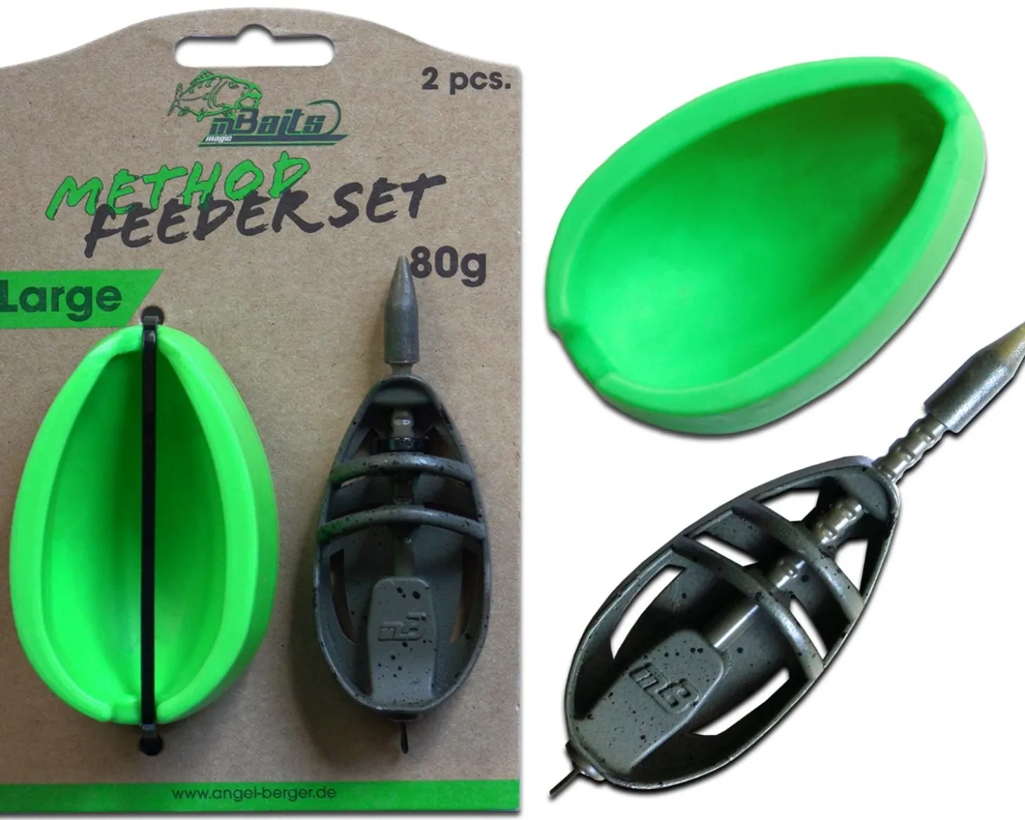 Magic Baits Method Feeder Set Large 80g Feederkorb und Feedermulde Karpfen Futterkorb Carp Inline Feeder Feeder Körbe