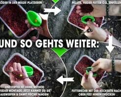 Magic Baits Method Feeder Set Large 80g Feederkorb und Feedermulde Karpfen Futterkorb Carp Inline Feeder Feeder Körbe