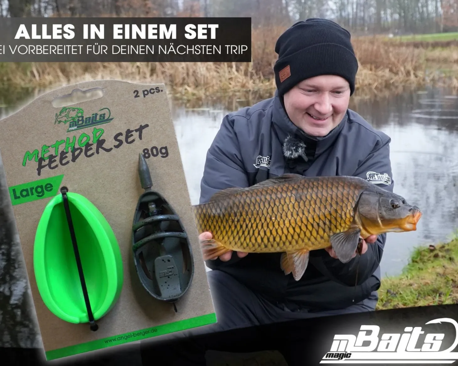 Magic Baits Method Feeder Set Large 80g Feederkorb und Feedermulde Karpfen Futterkorb Carp Inline Feeder Feeder Körbe