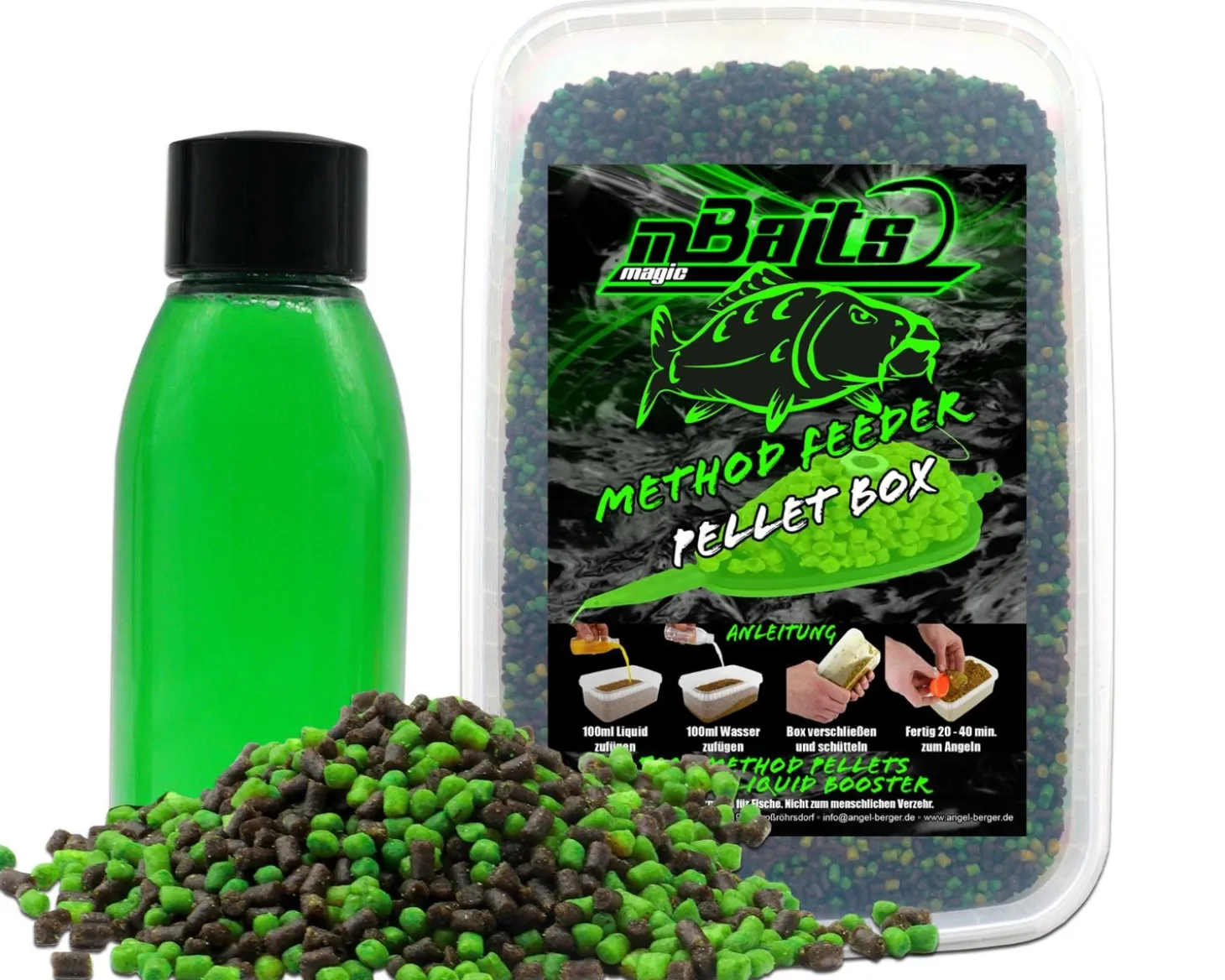 Magic Baits Method Feeder Pellet Box Natural Squid & Liver Futtermittel
