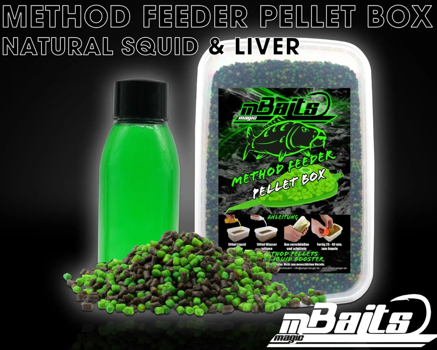 Magic Baits Method Feeder Pellet Box Natural Squid & Liver Futtermittel