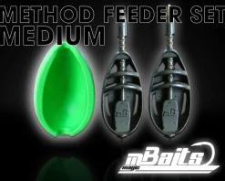 Magic Baits Method Feeder Set Medium 30+50g Feederkörbe und Feedermulde Futterkorb Inline Feeder Friedfischangeln
