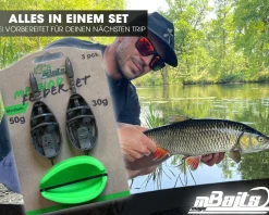 Magic Baits Method Feeder Set Medium 30+50g Feederkörbe und Feedermulde Futterkorb Inline Feeder Friedfischangeln