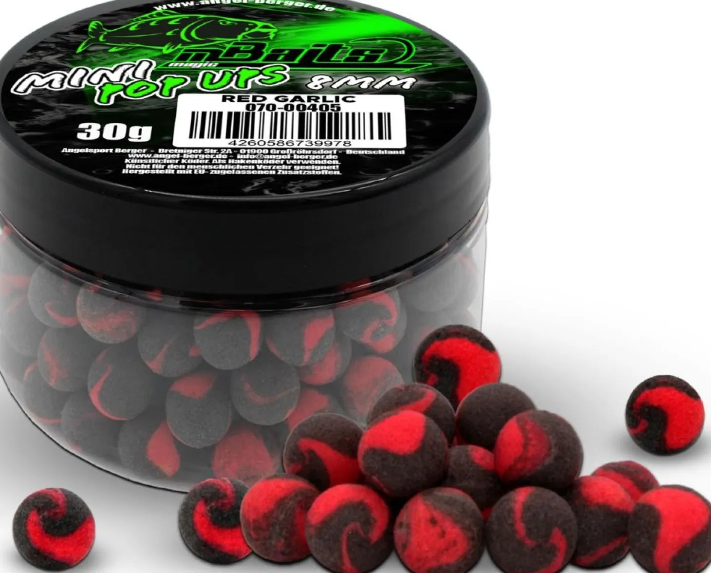 Magic Baits Mini Two Tone Pop Ups Method Feeder Boilies Premium Range -Red Garlic Futtermittel