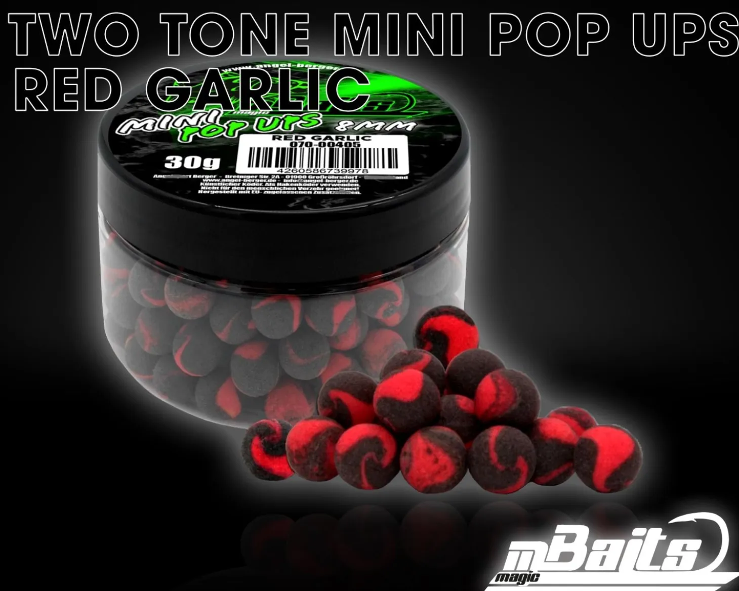 Magic Baits Mini Two Tone Pop Ups Method Feeder Boilies Premium Range -Red Garlic Futtermittel