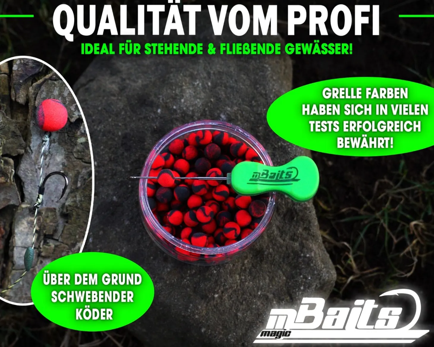 Magic Baits Mini Two Tone Pop Ups Method Feeder Boilies Premium Range -Red Garlic Futtermittel