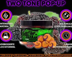 Magic Baits Mulberry Supreme Two Tone Pop Ups 16mm Boilies Premium Range  Futtermittel