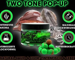 Magic Baits Natural Squid & Liver Two Tone Pop Ups 16mm Boilies Premium Range  Futtermittel