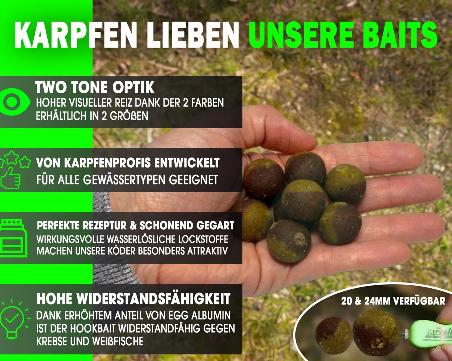 Magic Baits Natural Squid & Liver Hook Baits Two Tone Boilies Premium Range Futtermittel