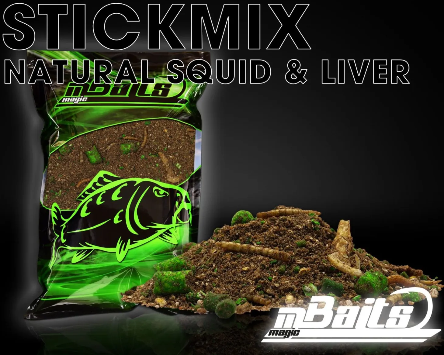 Magic Baits Premium Stick Mix Natural Squid & Liver 800g Active Groundmix Futtermittel