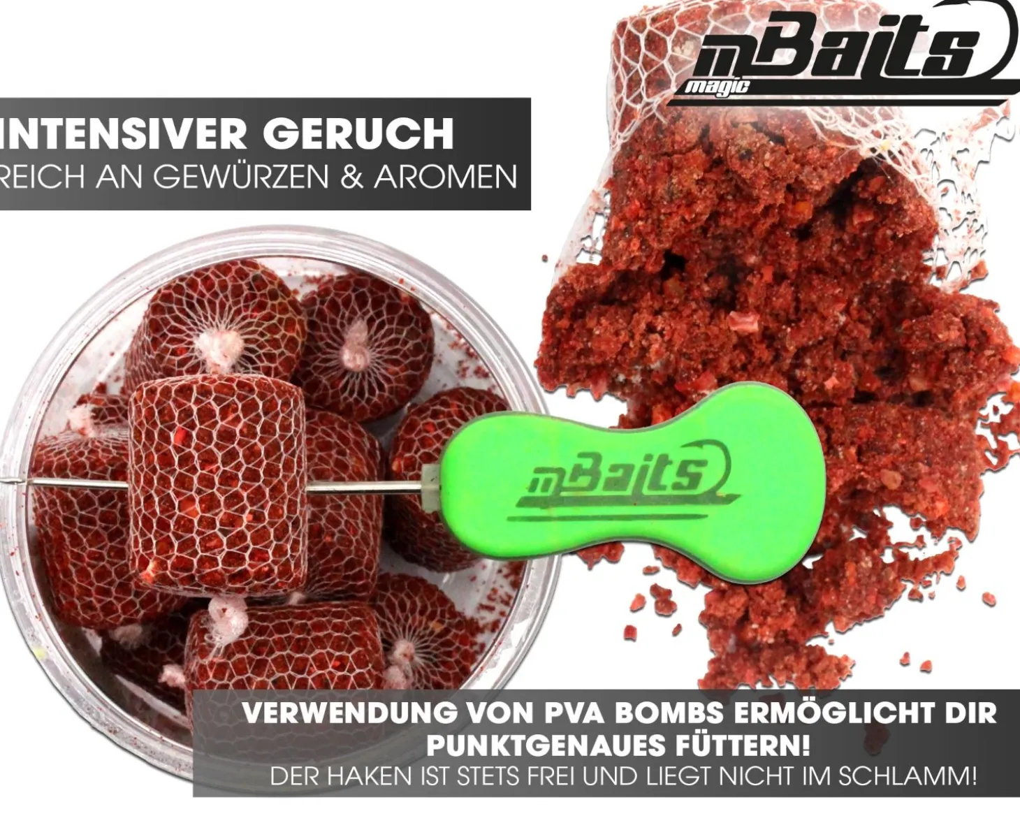 Magic Baits PVA Bombs PVA Sticks Ready PVA Bomb Karpfen Angeln Futter Boilies Futtermittel