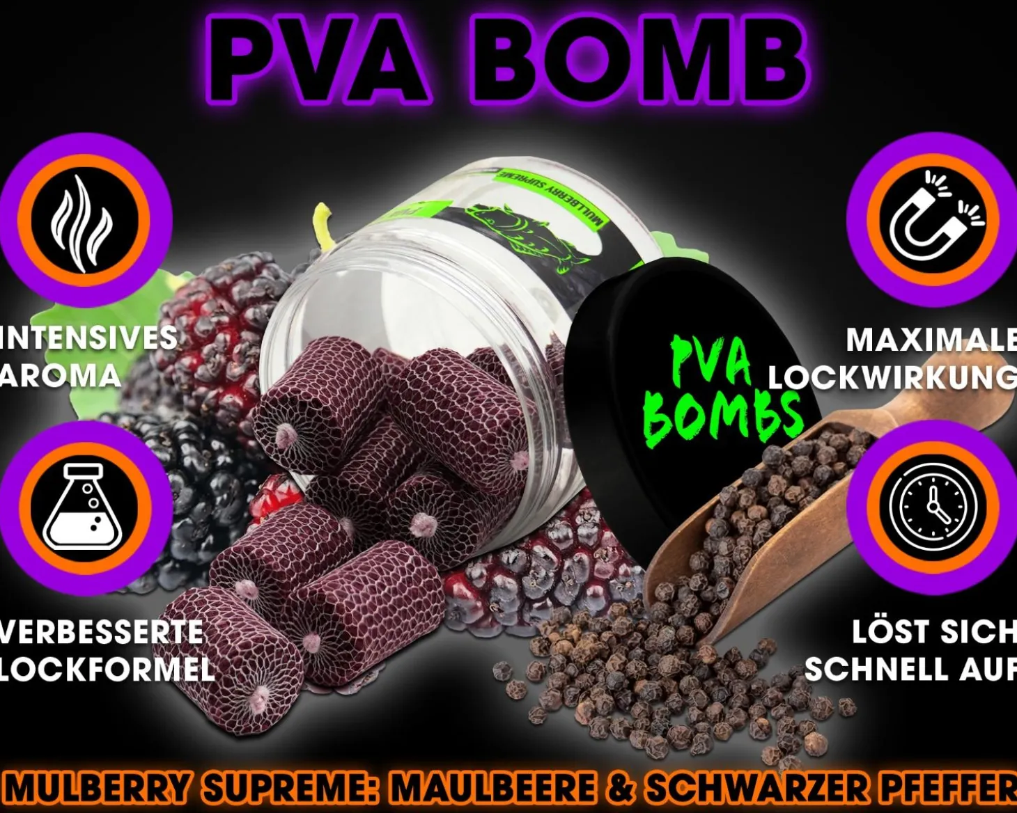 Magic Baits PVA Bombs PVA Sticks Ready PVA Bomb Karpfen Angeln Futter Boilies Futtermittel