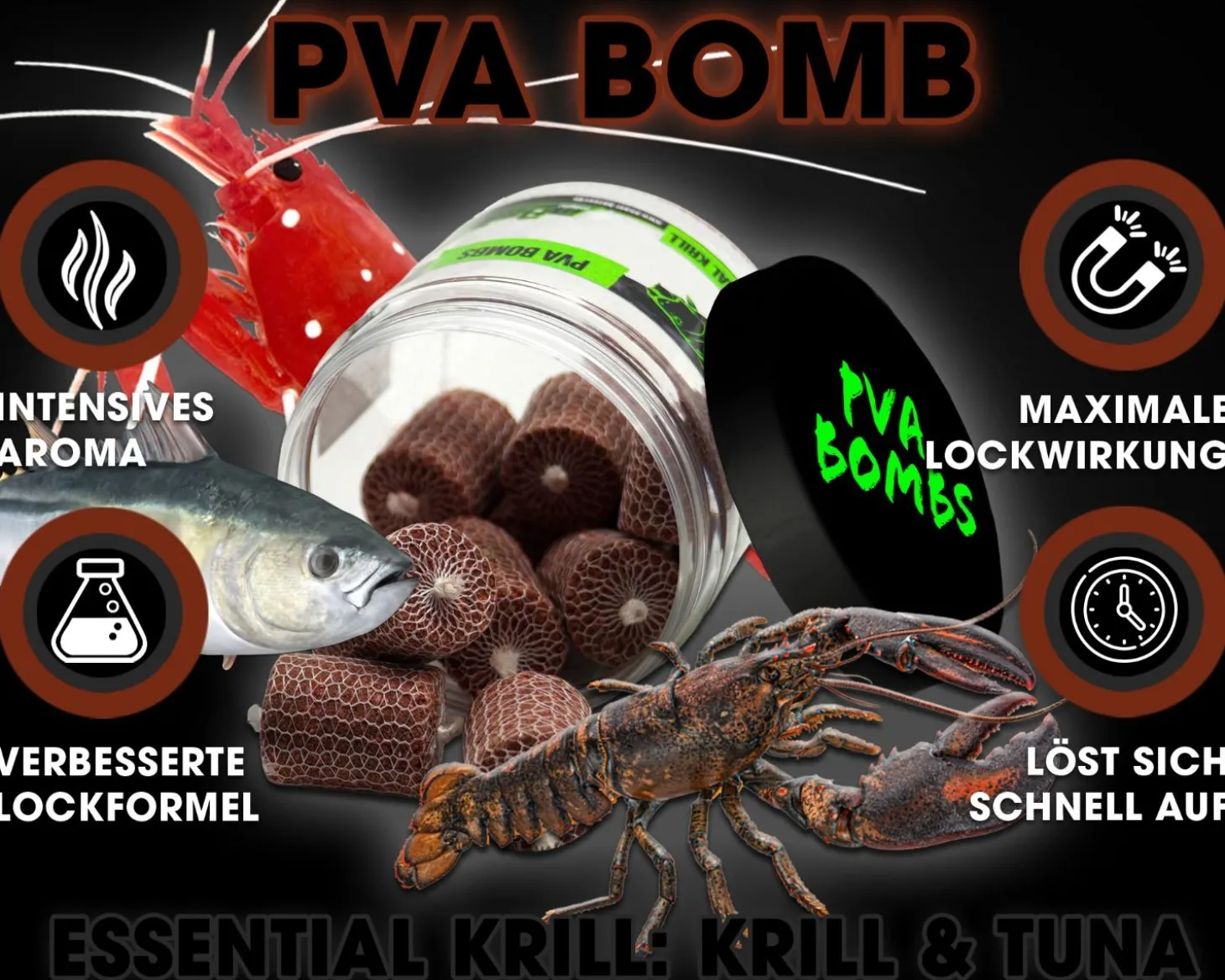 Magic Baits PVA Bombs PVA Sticks Ready PVA Bomb Karpfen Angeln Futter Boilies Futtermittel