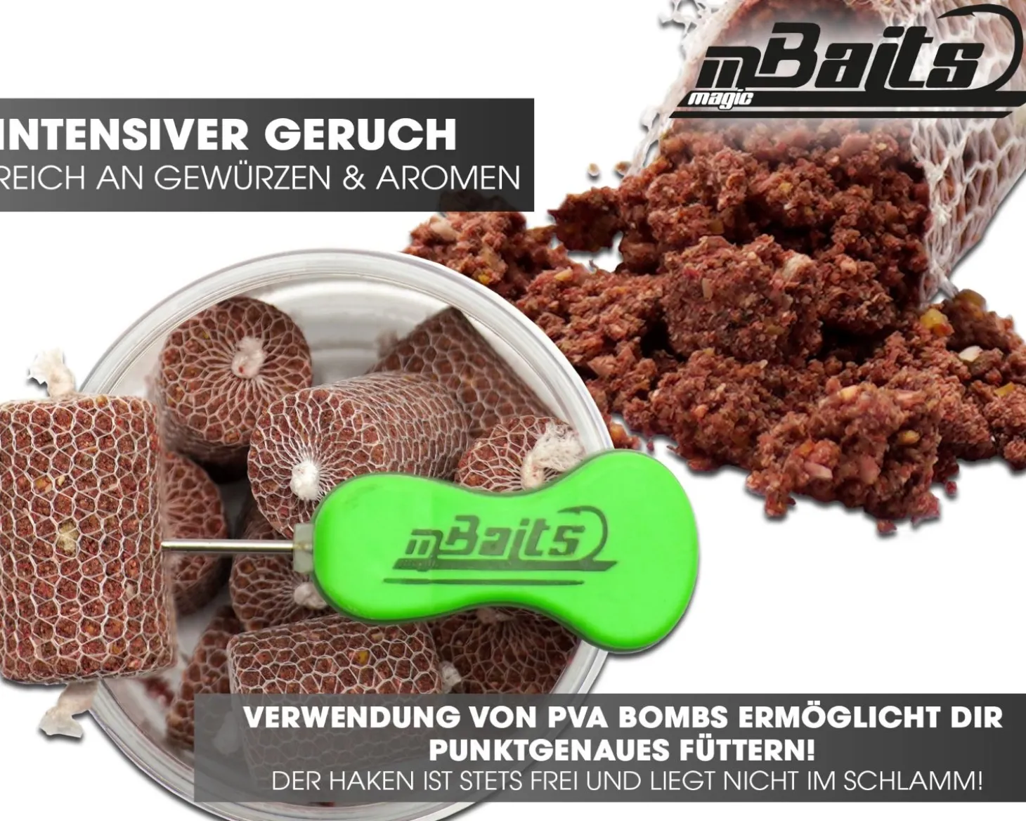 Magic Baits PVA Bombs PVA Sticks Ready PVA Bomb Karpfen Angeln Futter Boilies Futtermittel