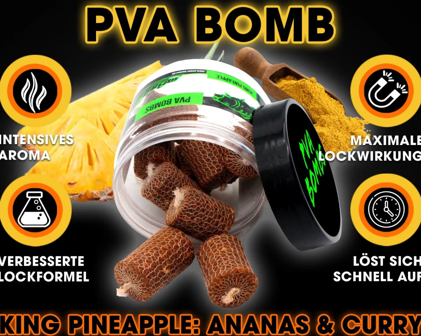 Magic Baits PVA Bombs PVA Sticks Ready PVA Bomb Karpfen Angeln Futter Boilies Futtermittel