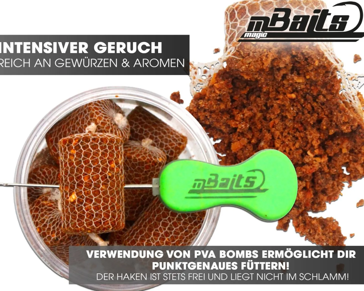Magic Baits PVA Bombs PVA Sticks Ready PVA Bomb Karpfen Angeln Futter Boilies Futtermittel