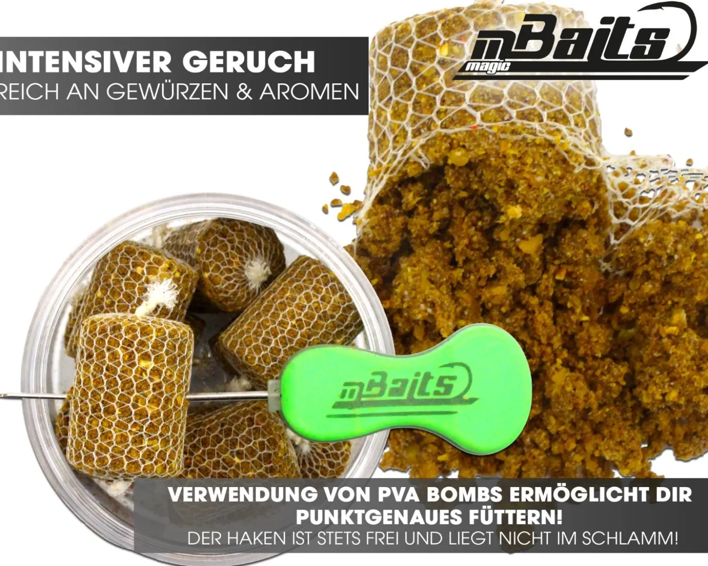 Magic Baits PVA Bombs PVA Sticks Ready PVA Bomb Karpfen Angeln Futter Boilies Futtermittel