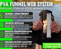 Magic Baits PVA Mesh 25 mm Funnel Web System wasserlösliches Netzmaterial zum Karpfenangeln Karpfen PVA