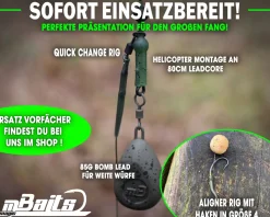 Magic Baits Ready to Fish Complete Helicopter Rig Karpfenmontage fertig zum Angeln Boilie Rig Carptackle Zielfische