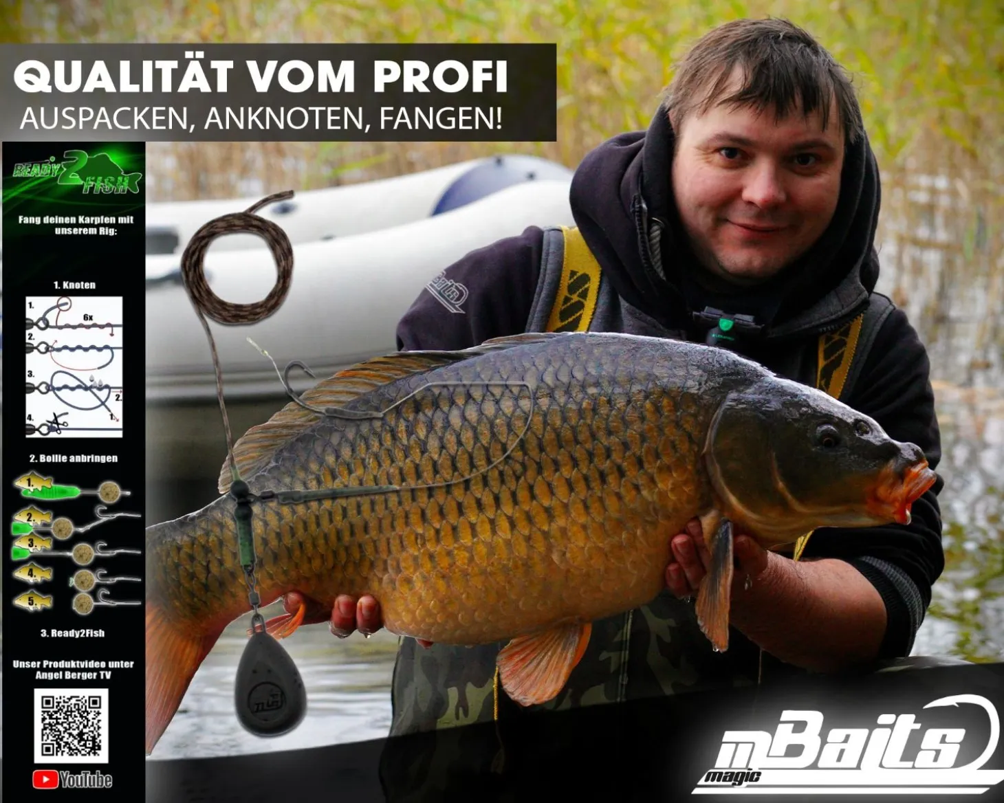 Magic Baits Ready to Fish Complete Helicopter Rig Karpfenmontage fertig zum Angeln Boilie Rig Carptackle Zielfische