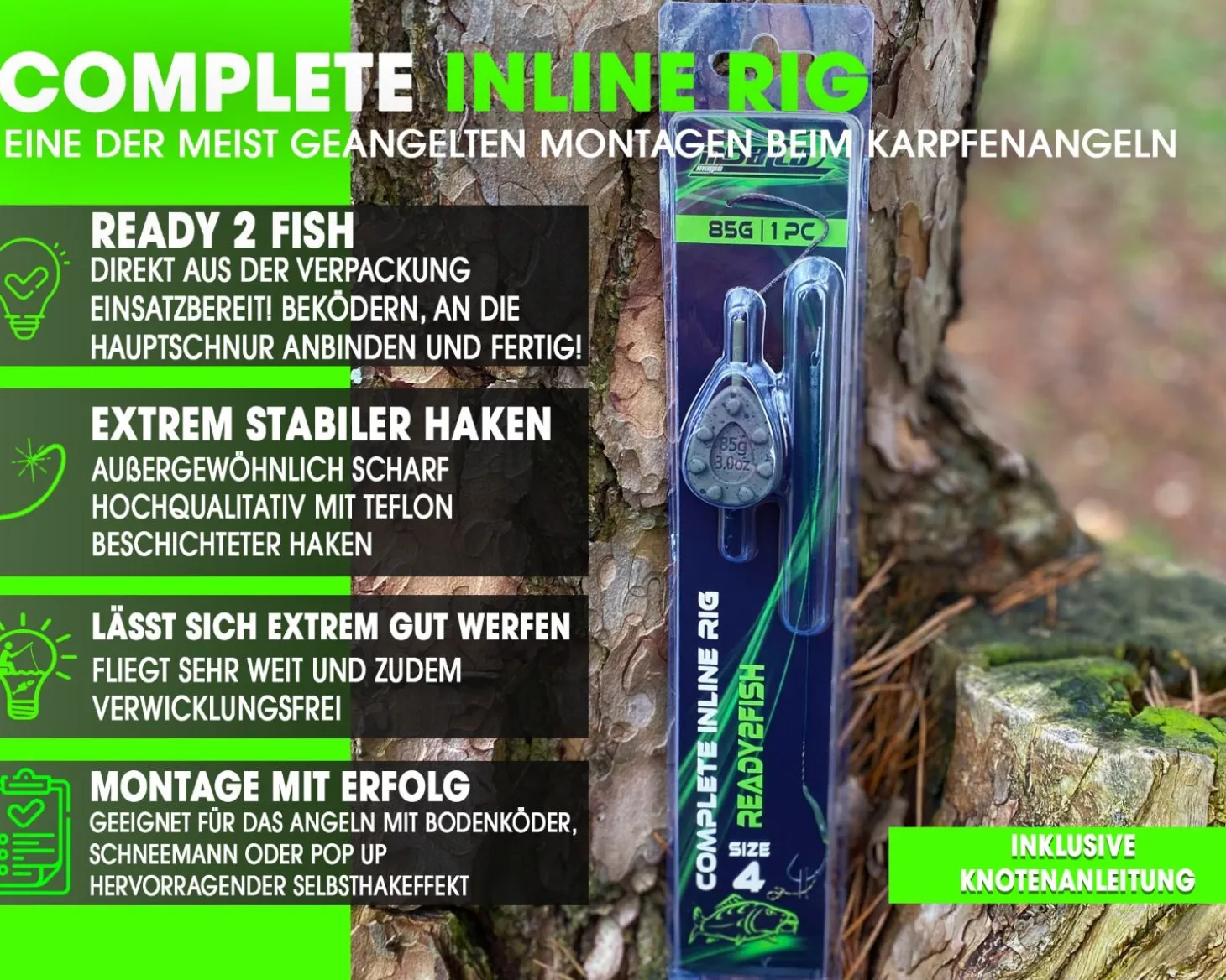 Magic Baits Ready2Fish Complete Inline Rig Karpfenmontage Carptackle Zielfische