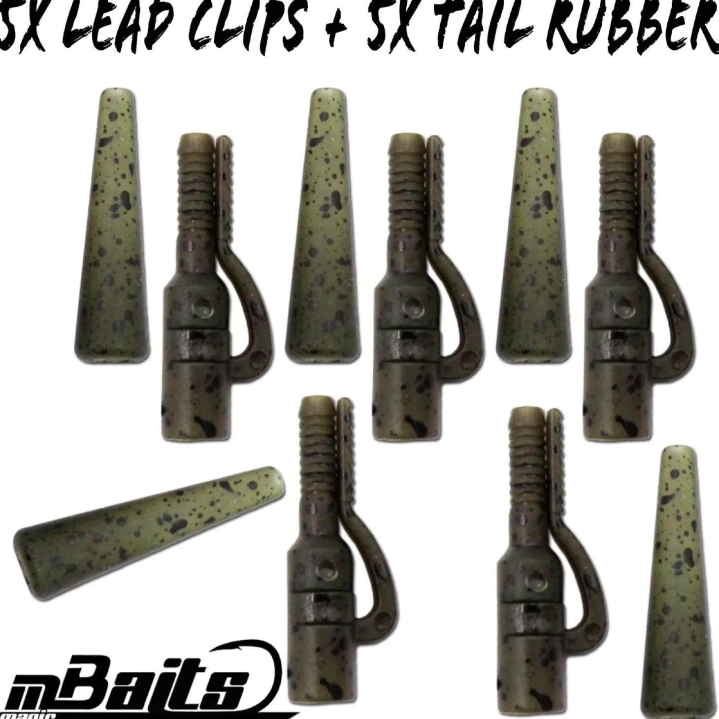 Magic Baits Safety Lead Clip Camo Tail Rubber Lead Clips Rigs Carptackle Zielfische