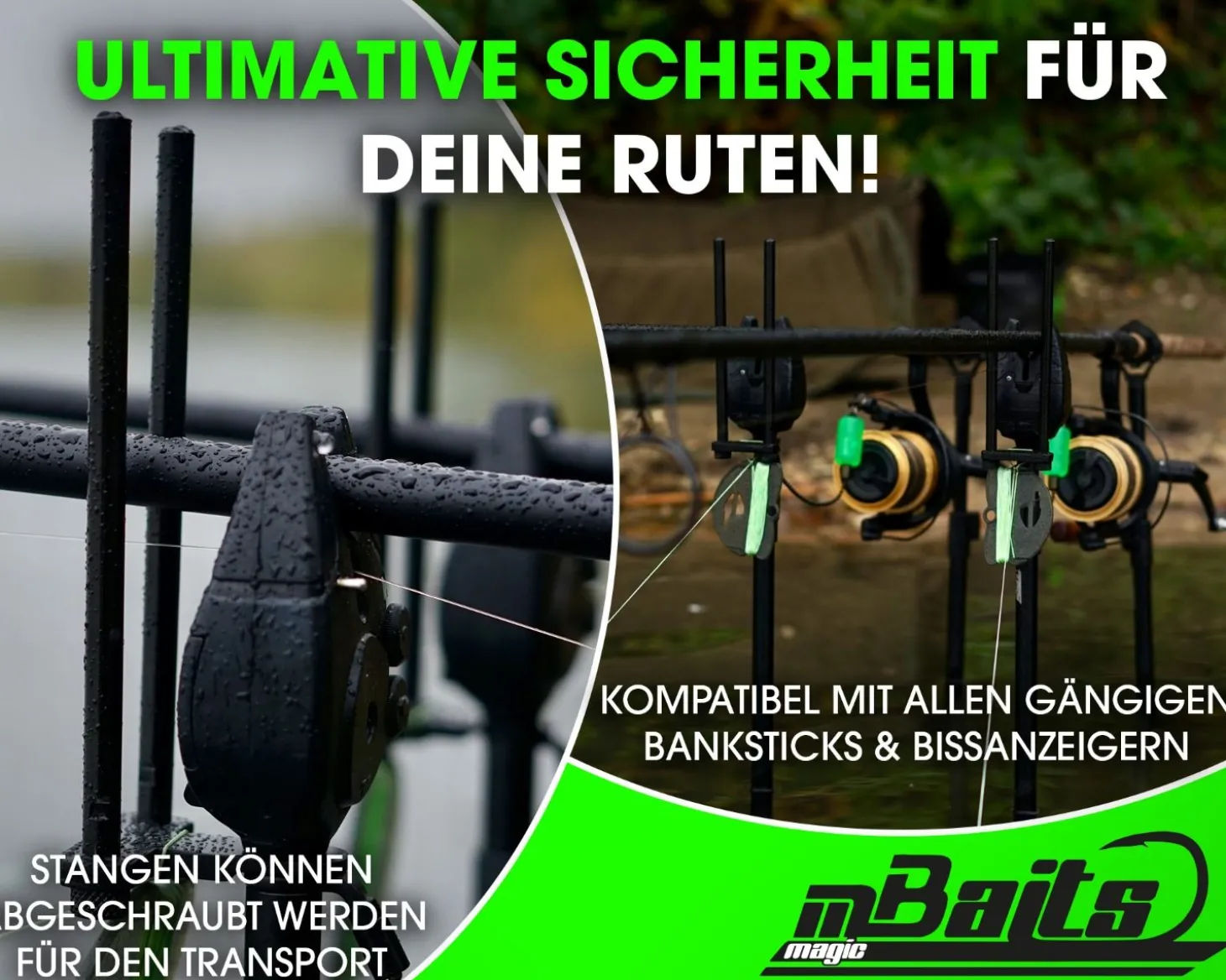 Magic Baits Snag Bar Snag Ears Aluminium Snag Bar Kit Rod Pod und Banksticks Karpfenangeln Zielfische