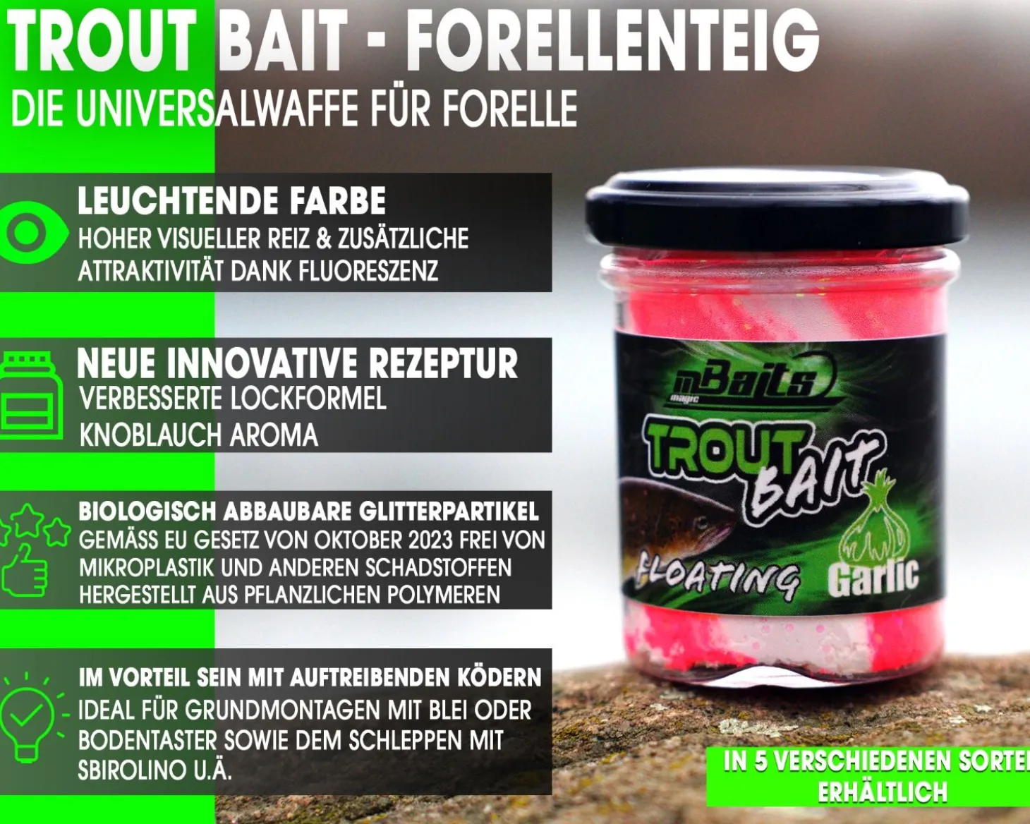 Magic Baits Trout Bait Forellenteig Magic Trout Paste -Fluo White Pink Futtermittel