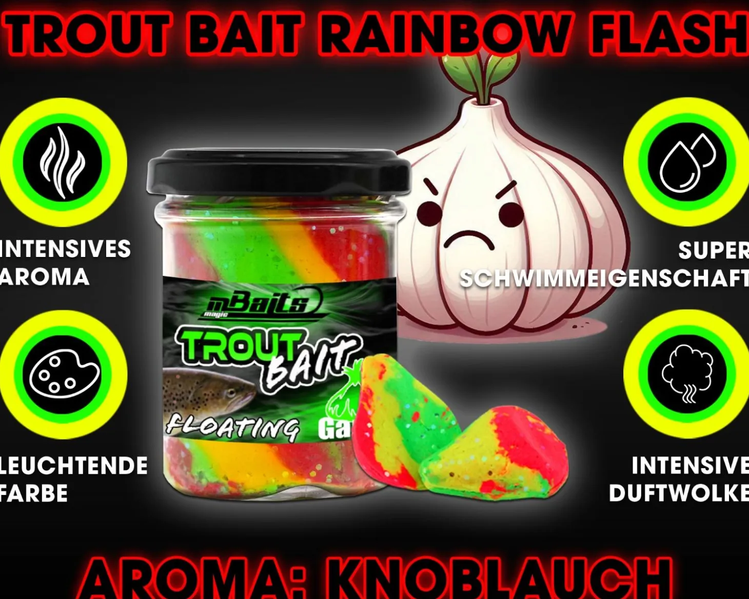 Magic Baits Trout Bait Forellenteig Magic Trout Paste -Rainbow Flash Futtermittel