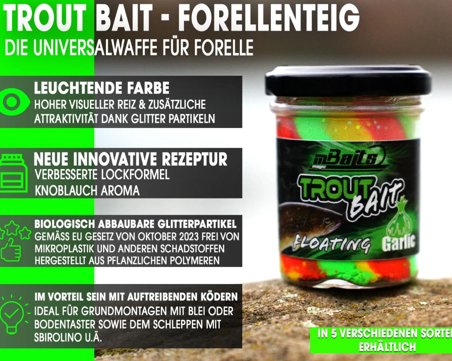 Magic Baits Trout Bait Forellenteig Magic Trout Paste -Rainbow Flash Futtermittel