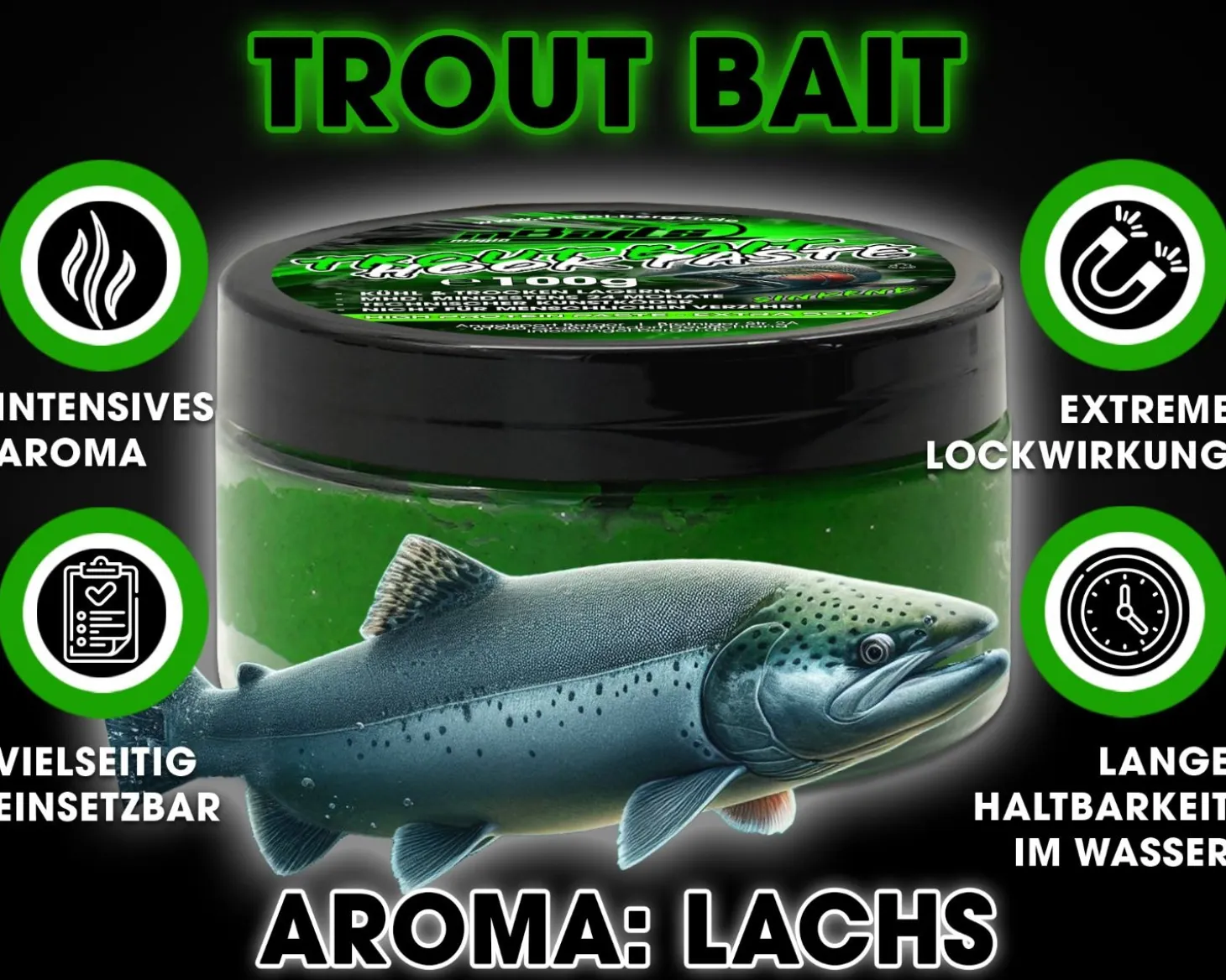 Magic Baits Trout Bait Sinking Forellenteig Sinkend Salmon Magic Trout Paste Angelteig Forelle Forellen Paste Futtermittel